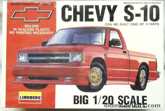 Lindberg 1/20 Chevy S-10 Pickup Truck - (Chevrolet S10), 72502 plastic model kit